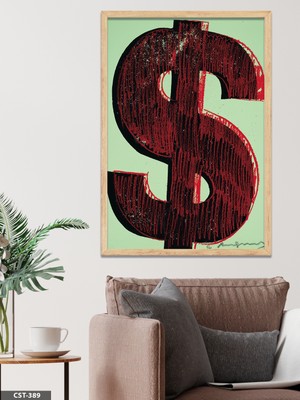 Evine Moda Dolar Tek Parça Ahşap Çerçeveli Tablo