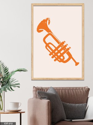 Evine Moda Saksafon Tek Parça Ahşap Çerçeveli Tablo