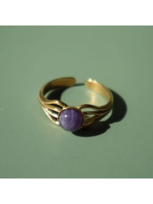 Ametist Niri Çelik Yüzük