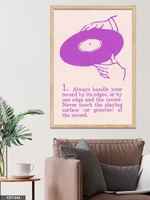 Evine Moda Pembe Plak Tek Parça Ahşap Çerçeveli Tablo