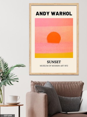 Evine Moda Andy Warhol Sunset Tek Parça Ahşap Çerçeveli Tablo