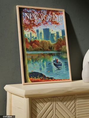 Evine Moda The New Yorker Poster Tek Parça Ahşap Çerçeveli Tablo