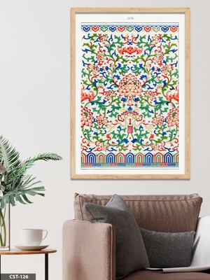 Evine Moda Küçük Renkli Çiçek Desen Tek Parça Ahşap Çerçeveli Tablo