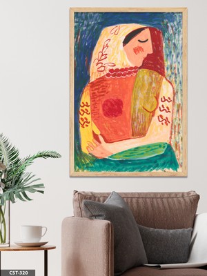 Evine Moda Pablo Picasso Kucaklaşan Kadınlar Tek Parça Ahşap Çerçeveli Tablo