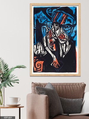 Evine Moda Ernst Kirchner Classic Poster Tek Parça Ahşap Çerçeveli Tablo