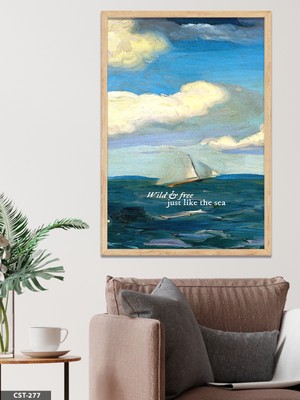 Evine Moda Özgürlüğün Dalgaları Tek Parça Ahşap Çerçeveli Tablo