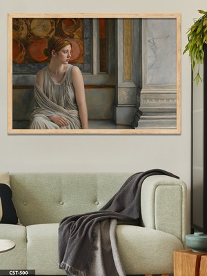 Evine Moda Yalnız Kadın Tek Parça Ahşap Çerçeveli Tablo