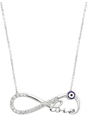 Noip 925 Ayar Gümüş Nazarlı Sonsuzluk Love Kadın Gümüş Kolye PT0460034 (925)