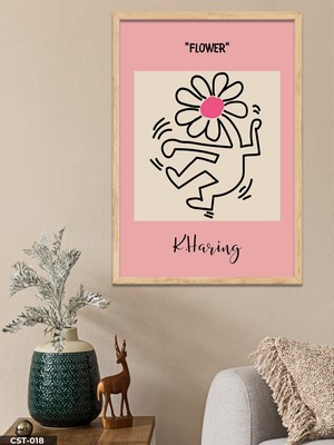 Evine Moda Flower Tek Parça Ahşap Çerçeveli Tablo