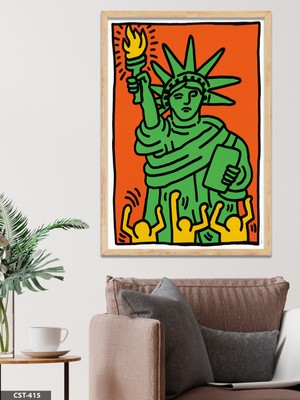 Evine Moda Keith Haring Pop Shop Tek Parça Ahşap Çerçeveli Tablo