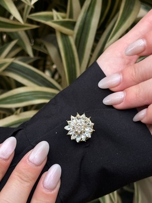 Renda Accessory Renda Zirkon Taşlı Düğme Kapağı Zirkon Taş Detaylı  (2 Adet