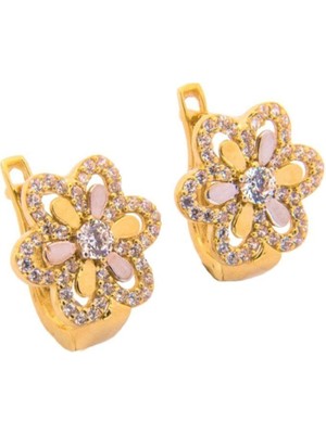 Altın Çiçek Model 8 Ayar Küpe A4420