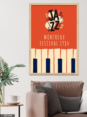 Evine Moda Jazz Montreux Festival Tek Parça Ahşap Çerçeveli Tablo