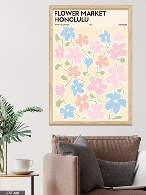 Evine Moda Flower Market Honolulu Tek Parça Ahşap Çerçeveli Tablo