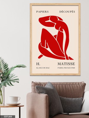 Evine Moda Matisse Papiers Decopues Tek Parça Ahşap Çerçeveli Tablo