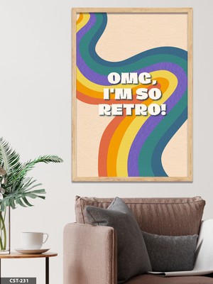 Evine Moda Omg I'm So Retro! Tek Parça Ahşap Çerçeveli Tablo