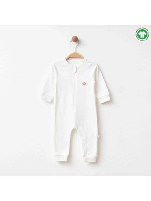 bebexy Ribana Paça Fermuarlı Tulum Beyaz