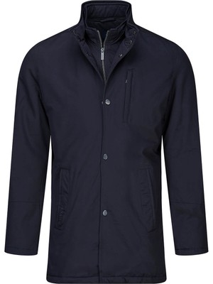 Hatemoğlu Lacivert Slim Fit Hakim Yaka 100% Pamuk Pardösü