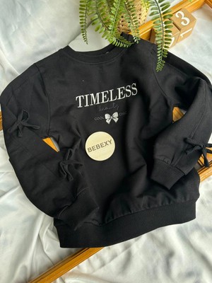 bebexy Tımeless Yazılı Siyah Sweat