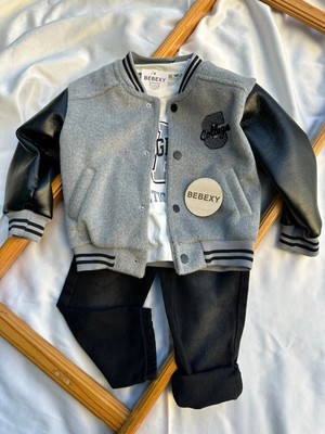 bebexy Tay Tüyü Kumaşlı Kolej Ceket Takım