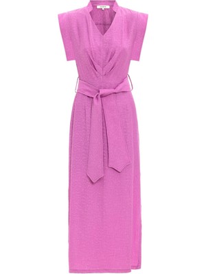 Kameya Kuşaklı Midi Elbise 25S40728