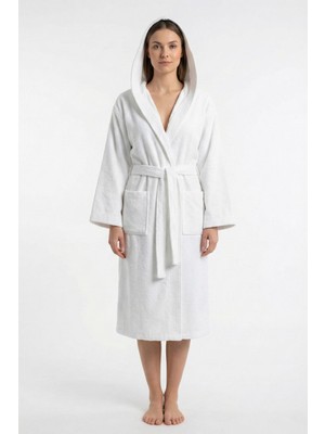 Cottonverse Kapüşonlu Bornoz  –  %100 Pamuk , Unisex