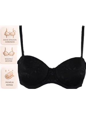 Bipamuk Kadın Destekli Dantelli Sütyen Şekillendirici Push Up