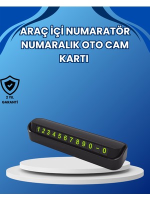 Fosforlu Araç Içi Park Numaratörü – Gece Görünümlü Şık Çözüm