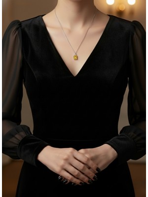 Zarene Silver Pembe Baget Kolye 925 Ayar