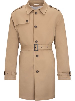 Hatemoğlu Haki Slim Fit Bebe Yaka Trençkot