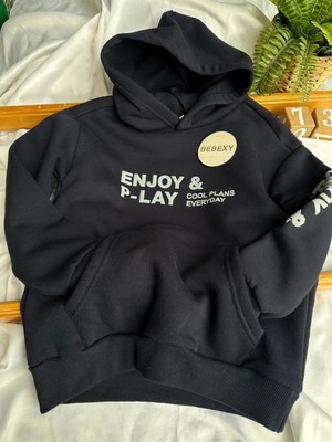 bebexy Kapüşonlu Lacivert Sweat Enjoy P-Lay
