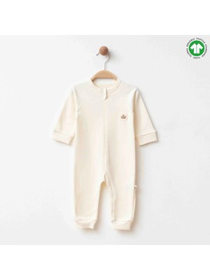 bebexy Ribana Paça Fermuarlı Tulum Krem