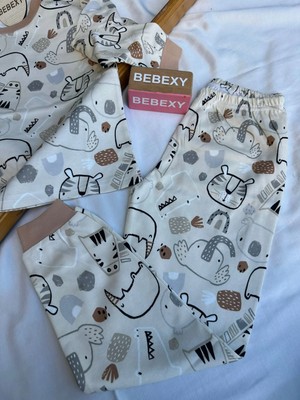 bebexy Karışık Hayvan  Baskılı  Pijama Takımı