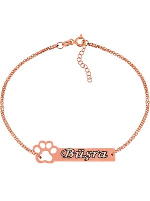 Gümüş Rose Kişiye Özel Isimli Bayan Bileklik