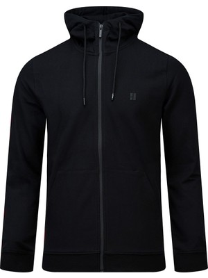 Hatemoğlu Siyah Regular Fit Pamuklu Kapüşonlu Sweatshirt