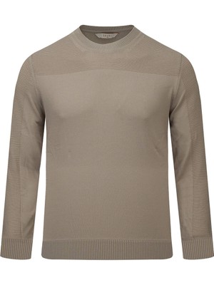 Hatemoğlu Bej Regular Fit Bisiklet Yaka Rayon Kazak