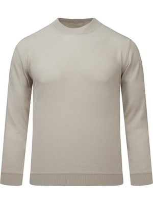 Hatemoğlu Ekru Regular Fit Yarım Balıkçı Yaka Rayon Kazak