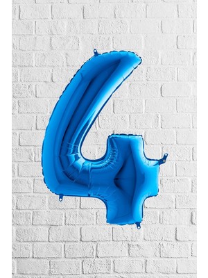 BenimMarifetlerim 4 Rakamı Mavi Folyo Balon 40 Inch 90 cm