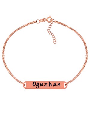 Gümüş Rose Kişiye Özel Isimli Bayan Bileklik