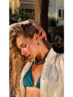 Nefertari Turkuaz Taşı Küpe