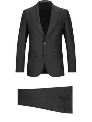 Hatemoğlu Siyah Slim Fit Sivri Yaka Klasik Takım Elbise