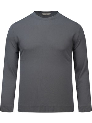 Hatemoğlu Antrasit Regular Fit Bisiklet Yaka Rayon Kazak