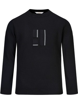 Hatemoğlu Siyah Regular Fit Yarım Balıkçı Yaka Kazak