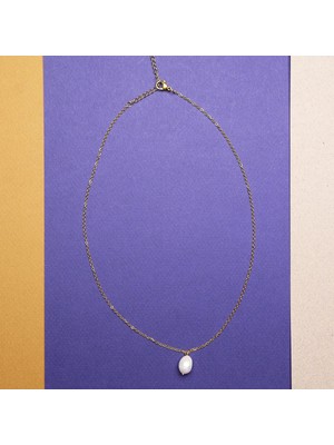 Çelik Zincir Ucu Tek Incili Kolye