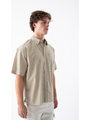 Erkek Kısa Kollu Çizgili Gömlek