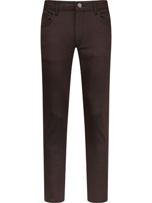 Hatemoğlu Kahverengi Slim Fit Pamuklu 5 Cep Kanvas Pantolon