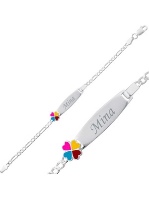 ​gümüş Renkli Yonca Plaka Çocuk Bileklik