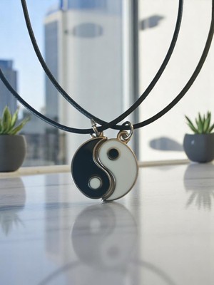 Ying Yang 2' Li Kolye ve Bileklik Seti Denge, Uyum ve Enerjiyi Yansıtan Şık Takı Kombini
