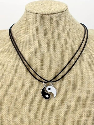 2'li Ying Yang Denge Metal Best Friends Kolye, Sevgili Kolyesi, Dostluk kolyesi