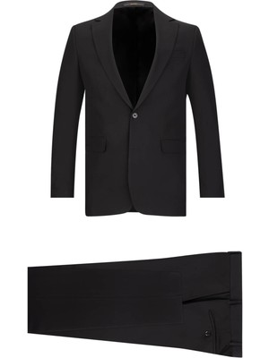 Hatemoğlu Siyah Comfort Fit Mono Yaka Klasik Takım Elbise